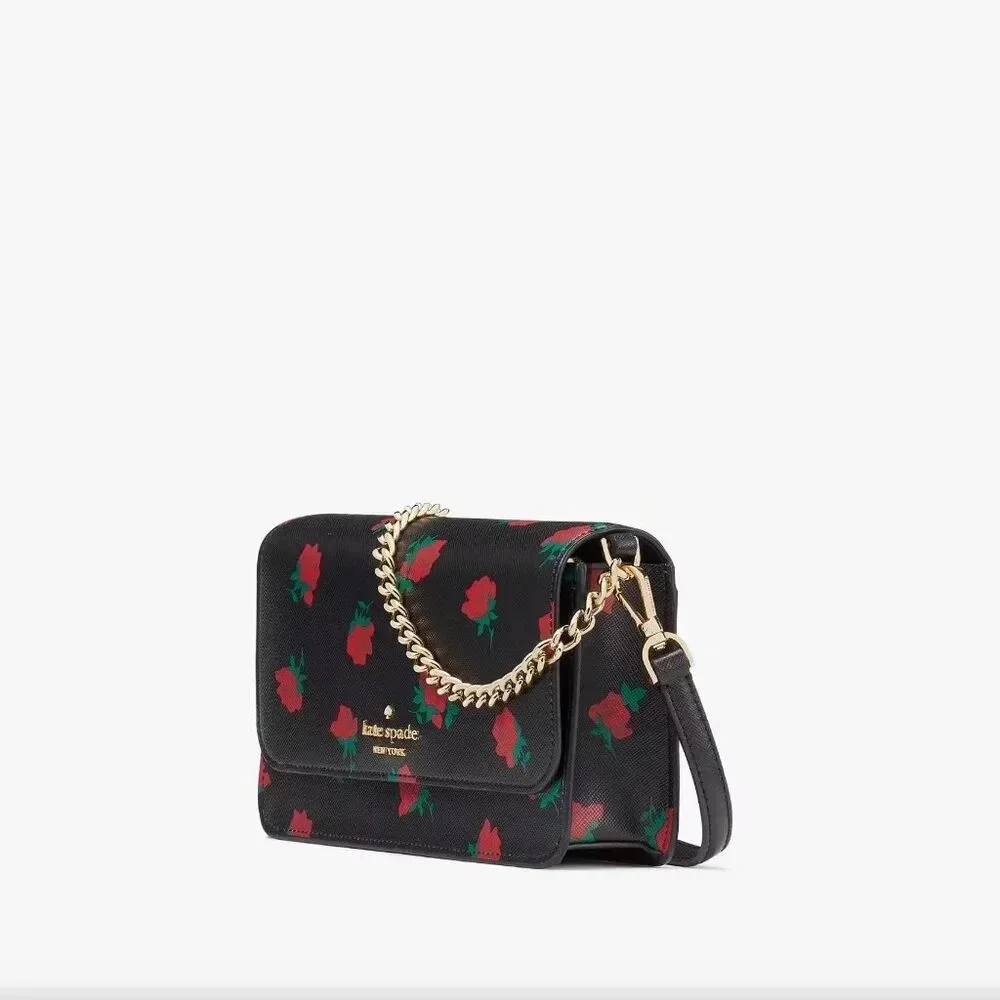 Kate Spade Madison Rose Toss Printed Small Flap Crossbody NWT